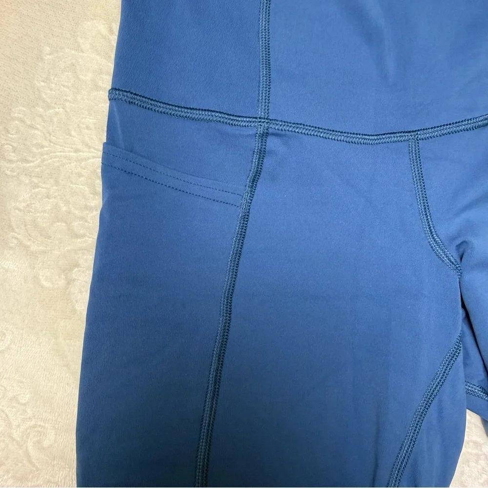 Patagonia Deep Blue Women's High-Rise Bike Shorts with Side Pockets - Picture 5 of 7